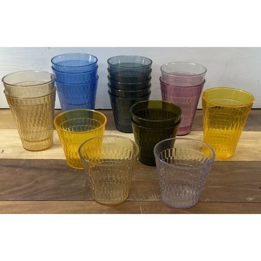 VTG Plastic Oats Oatmeal Cups Tumblers Various Colors Lot of 18